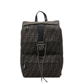 フェンディ ズッカ リュック バックパック ブラック ブラウン キャンバス レザー レディース FENDI 【中古】
